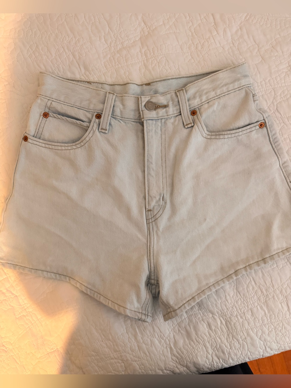 Levi's Light Blue Women’s Jean Shorts - High-Rise Cut Wide leg